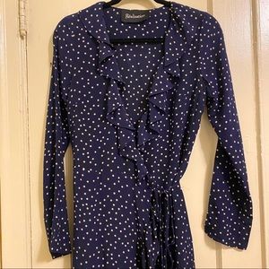 Réalisation Navy Star Silk Wrap Dress